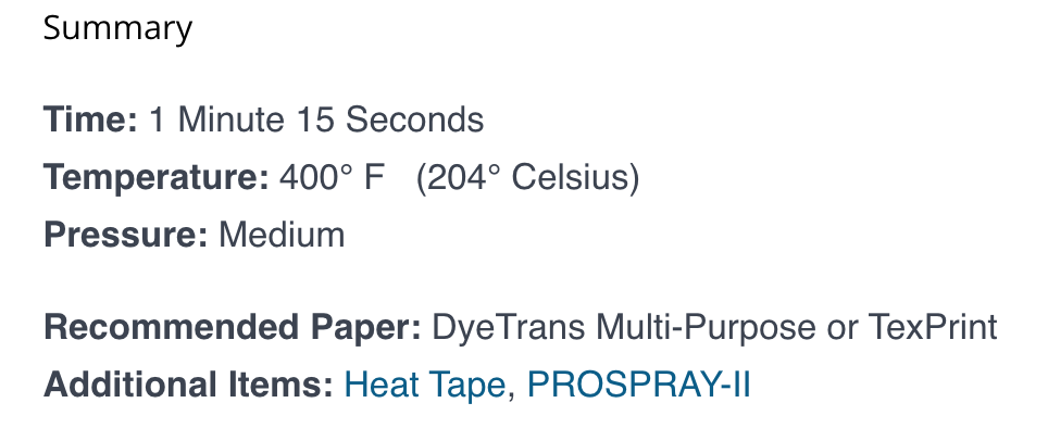 mini goal heat settings