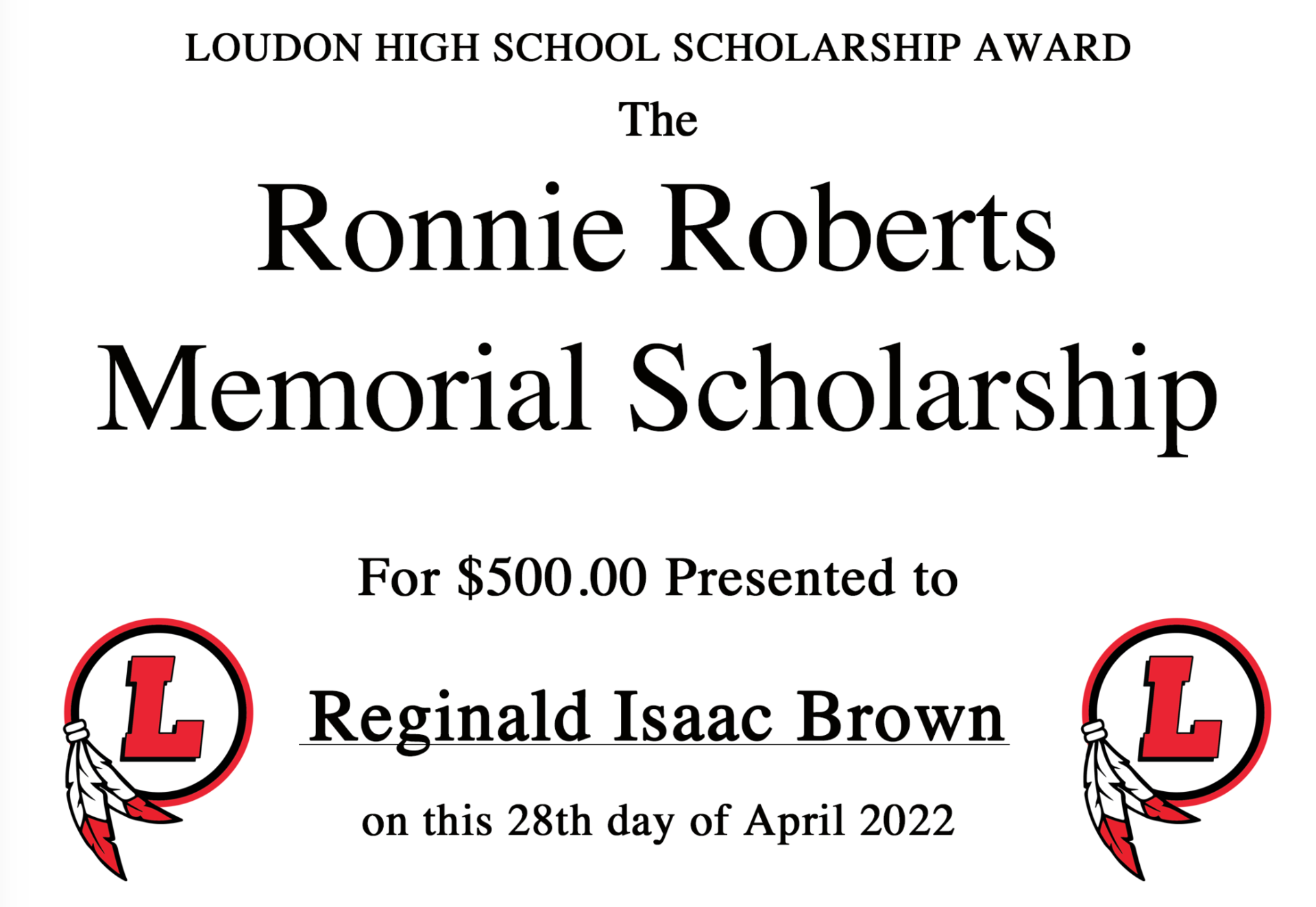 roberts scholarship