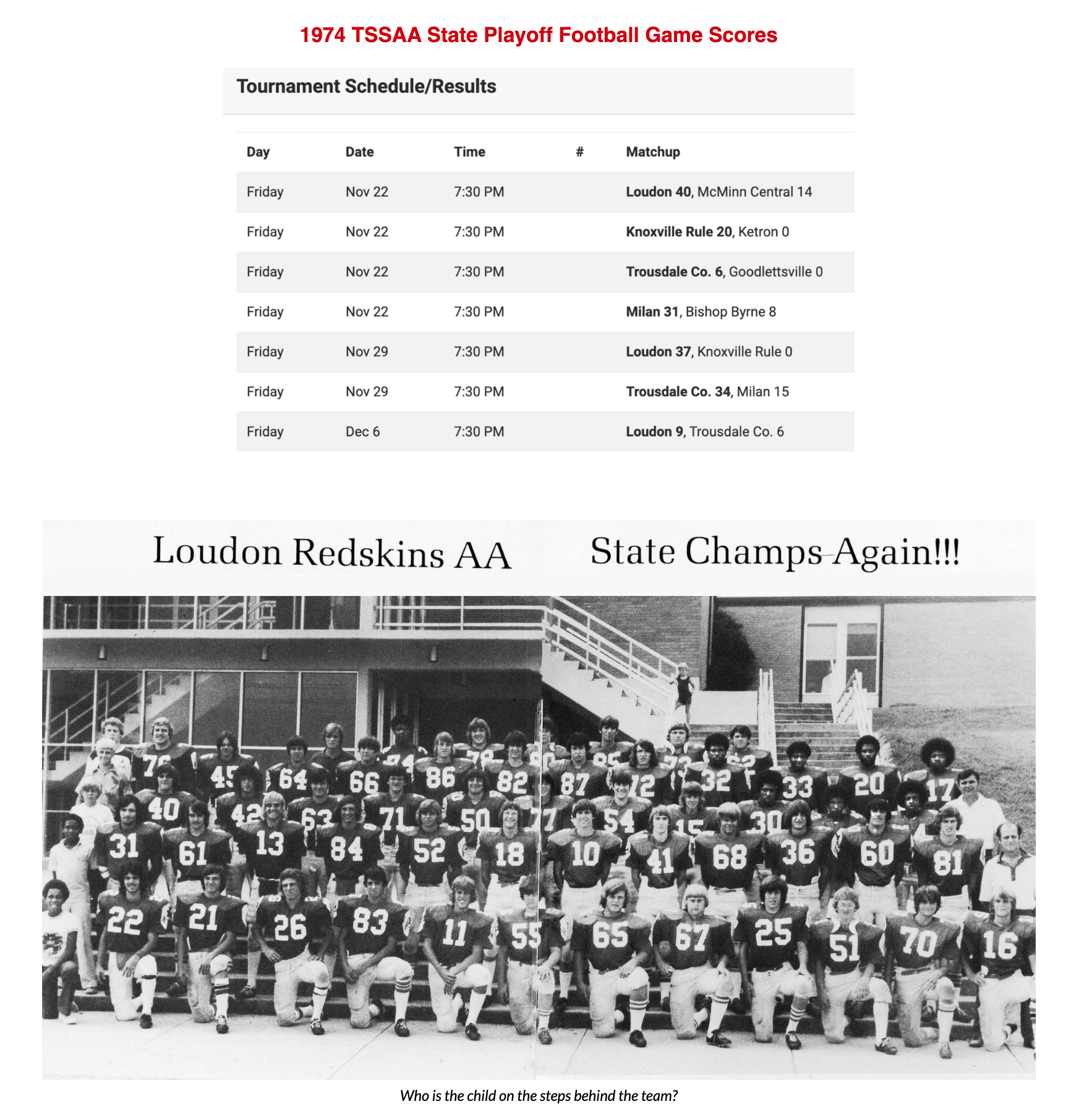 State Champs 1969, 1974-76