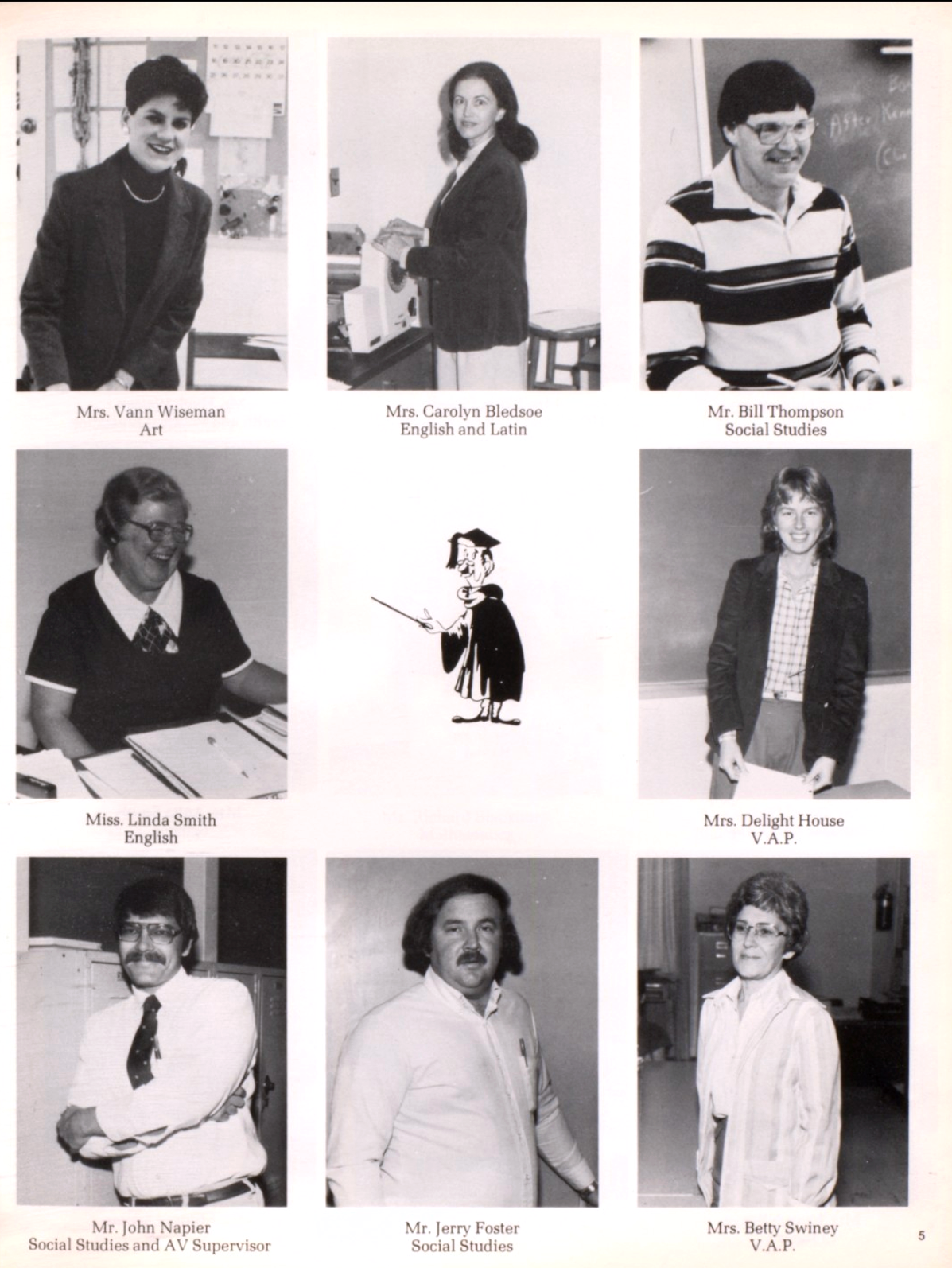 1984 LHS Faculty, Napier, Foster, Arp, Thompson