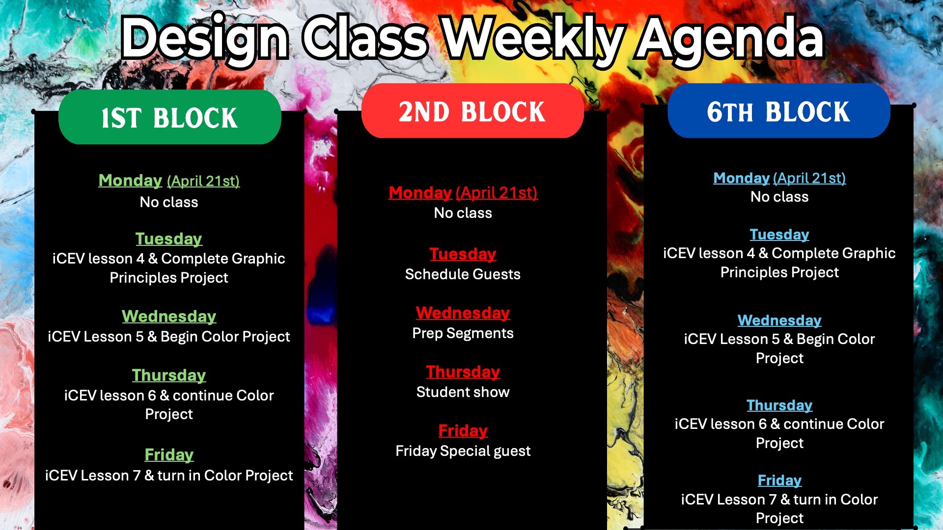 Weekly Agenda