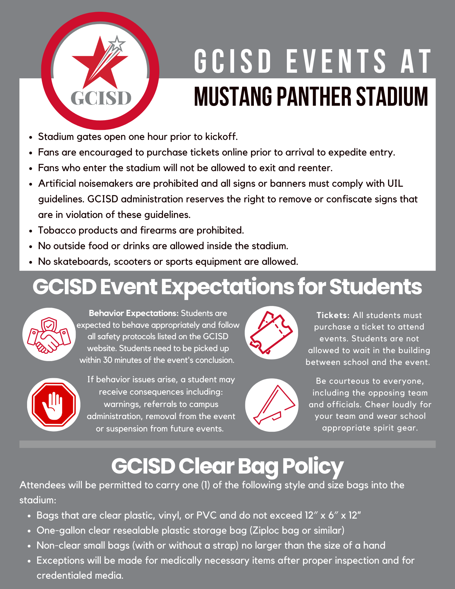School Board / Athletic Events Clear Bag Procedure