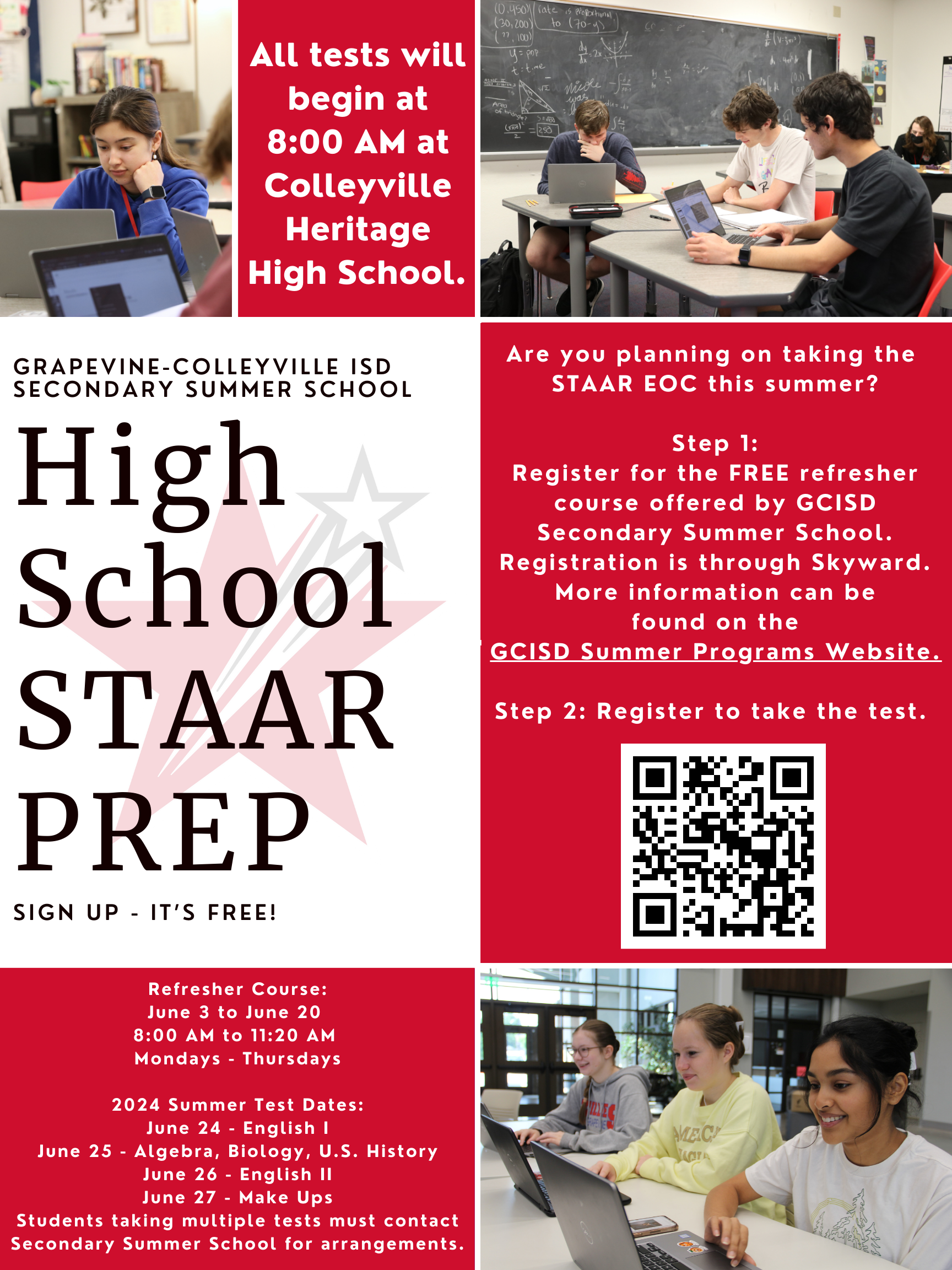 Click the link below this picture to view the full PDF of the High School STAAR Prep Flyer
