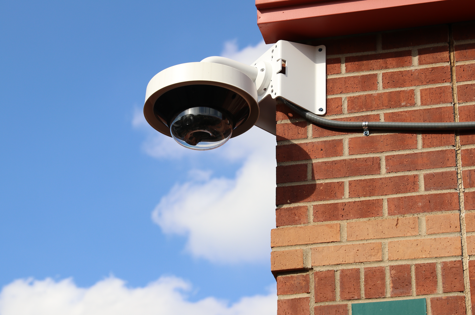 Security Camera on the side of a school