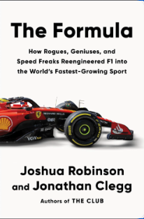Cover of the book "The Formula" with the front end of a Formula One car.