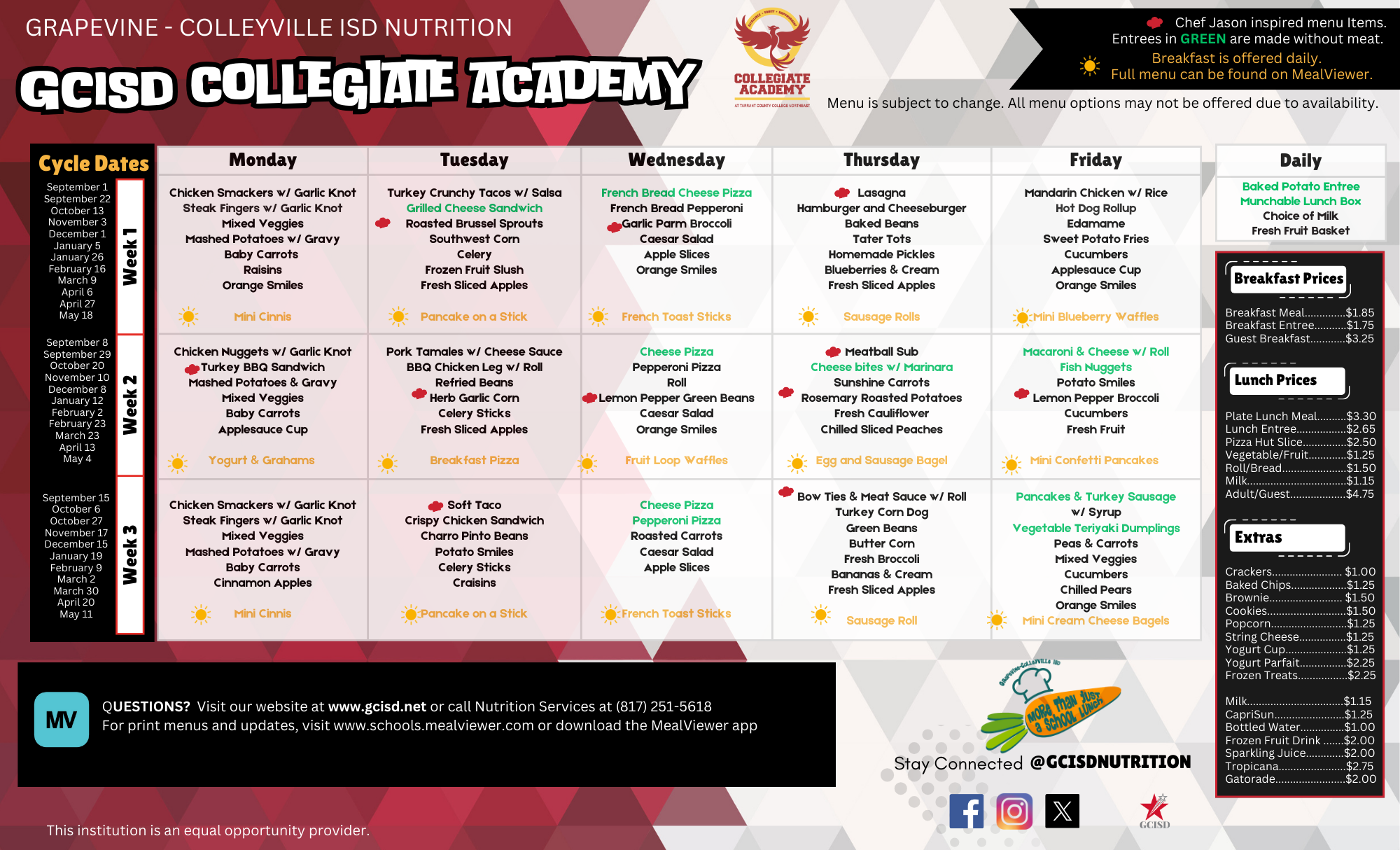 School Menus | Grapevine-Colleyville Independent School District