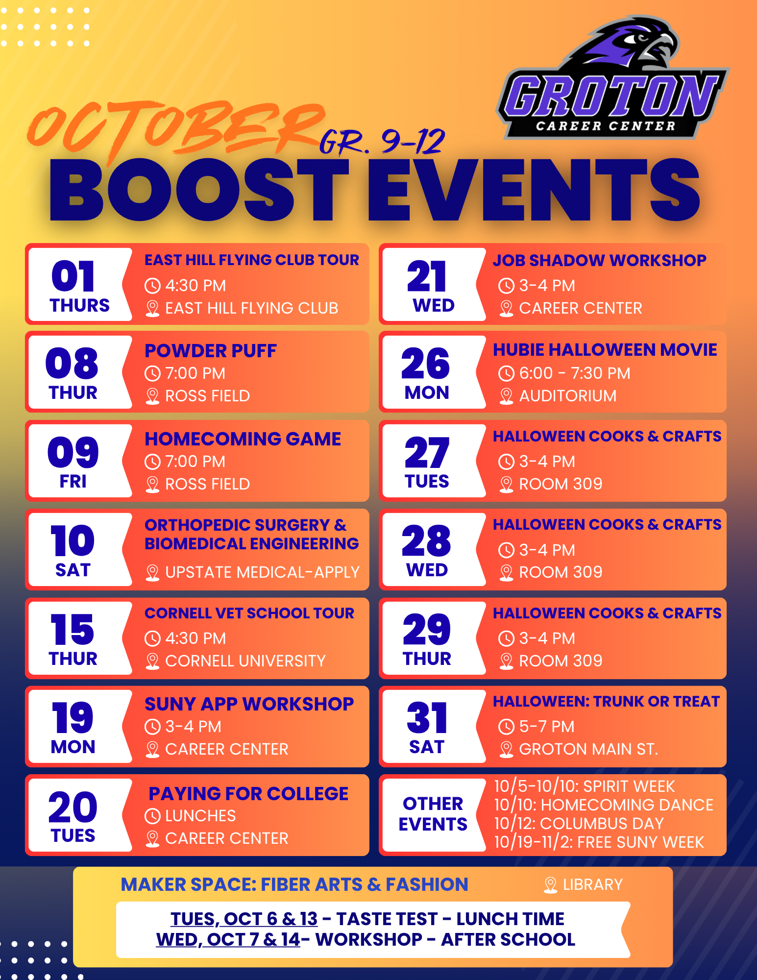 October Boost Events