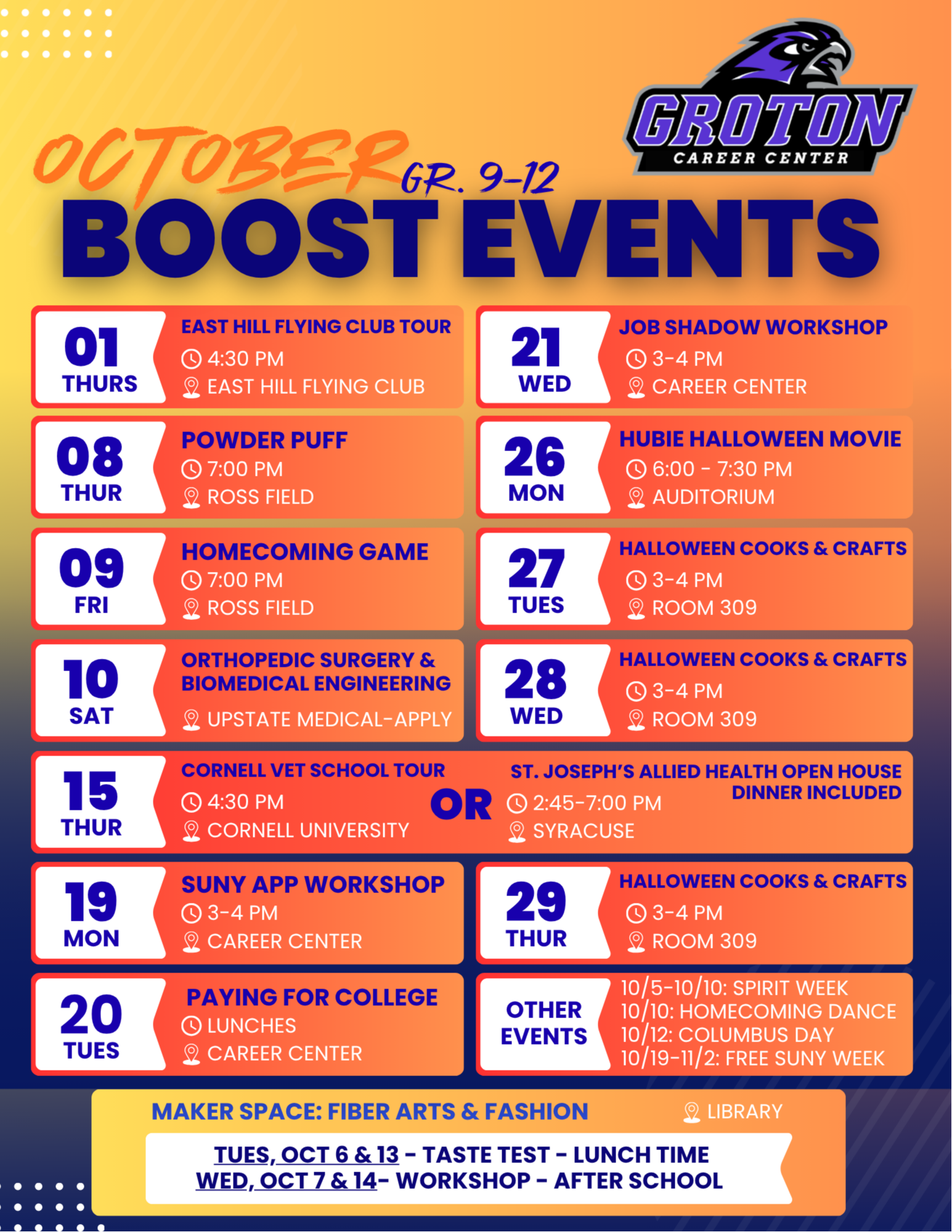 October Boost Events