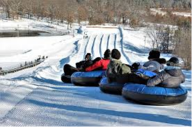 kids on snow tubes