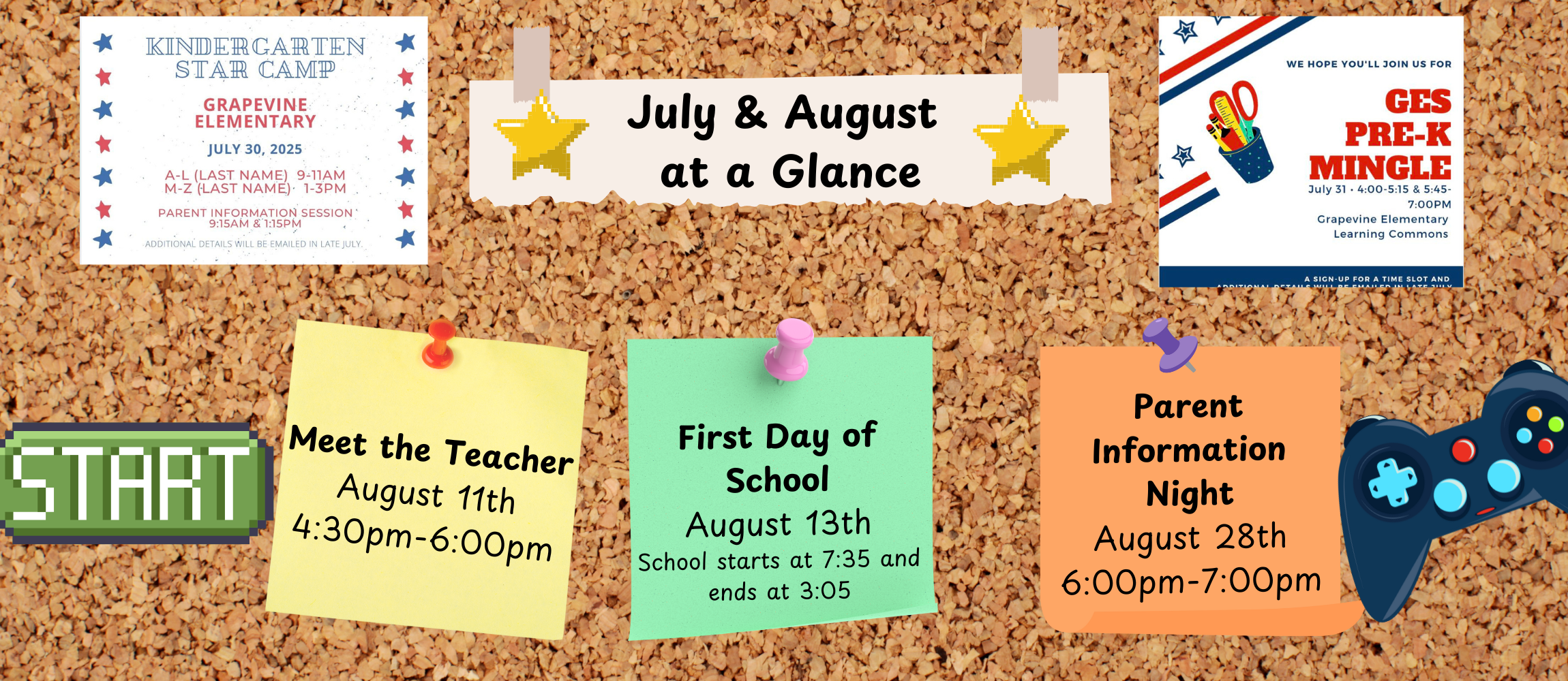 july and august at a glance