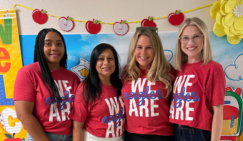 Pre-K teachers from left to right: Ms. Brooks, Ms. Manjit, Mrs. Green, Ms. Webster
