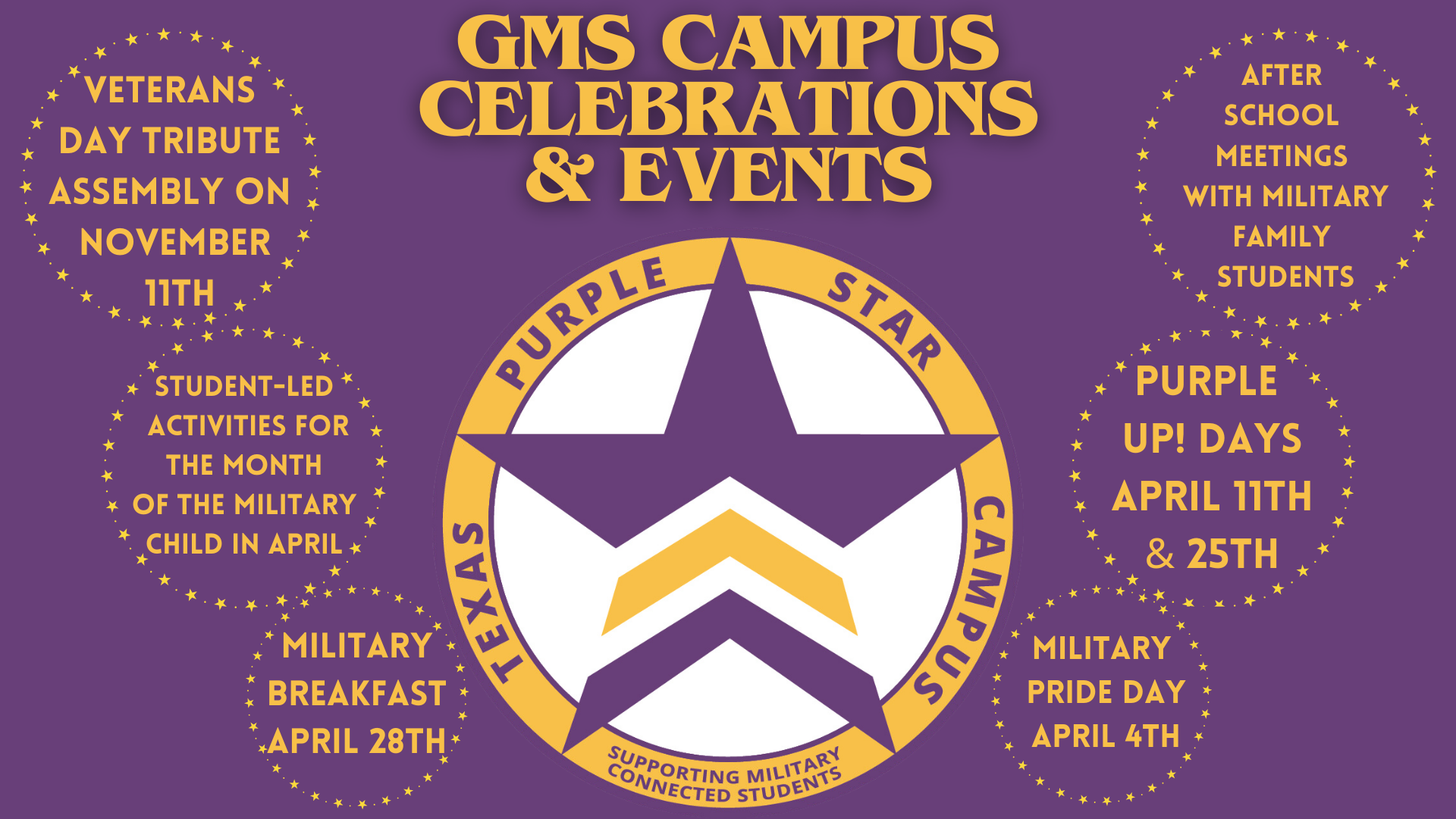 GMS Campus Celebrations & Events.    