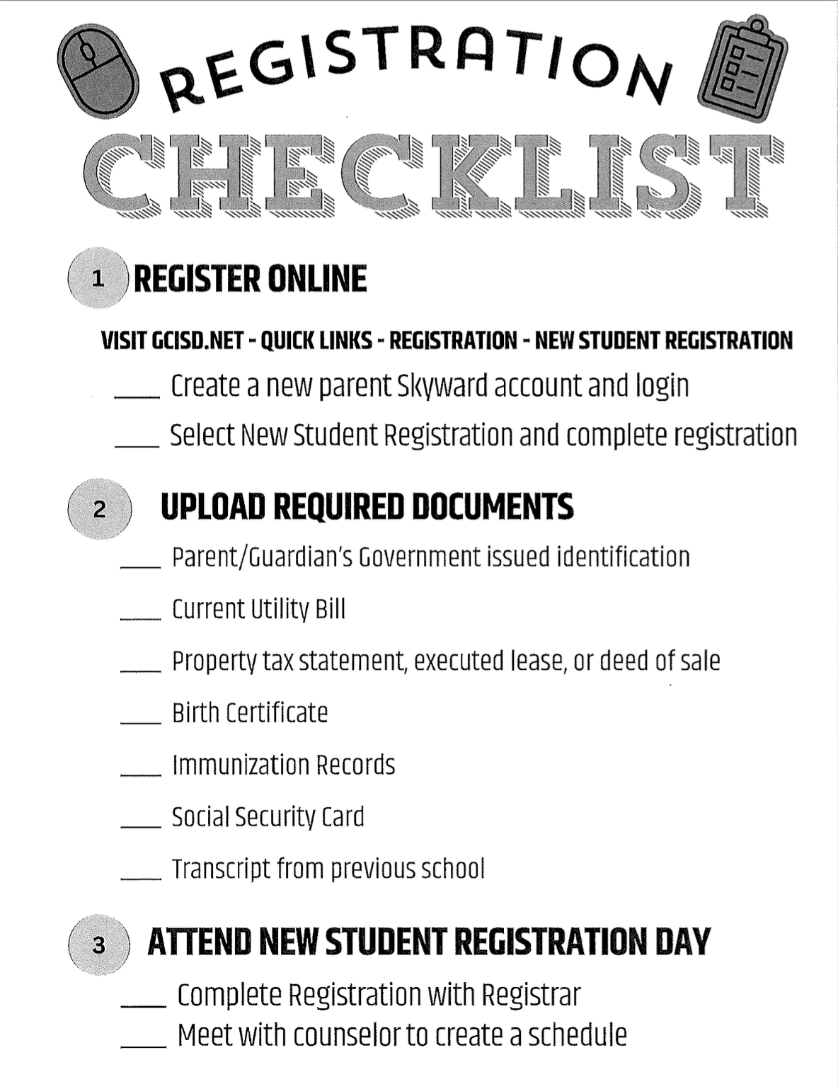 Registration Checklist
