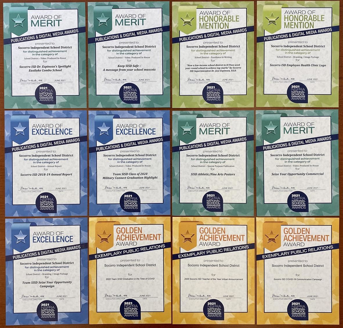 an image of paper copies of lists awards above side-by-side