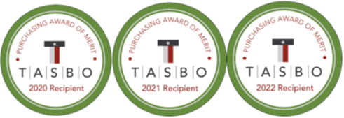 TASBO Purchasing Award of Merit from 2020 to 2022