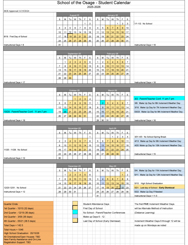 25-26 student calendar