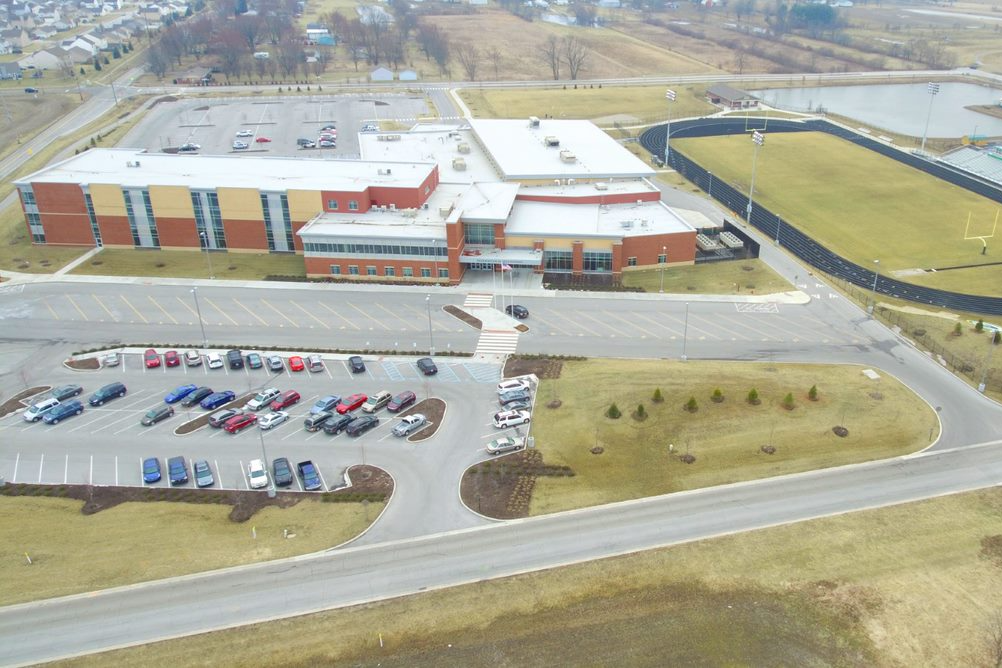 aerial view of Greenwood Middle School