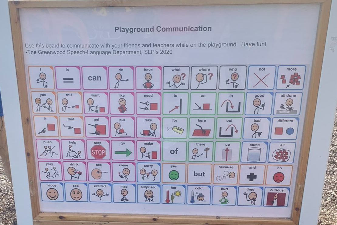 communication board on playground