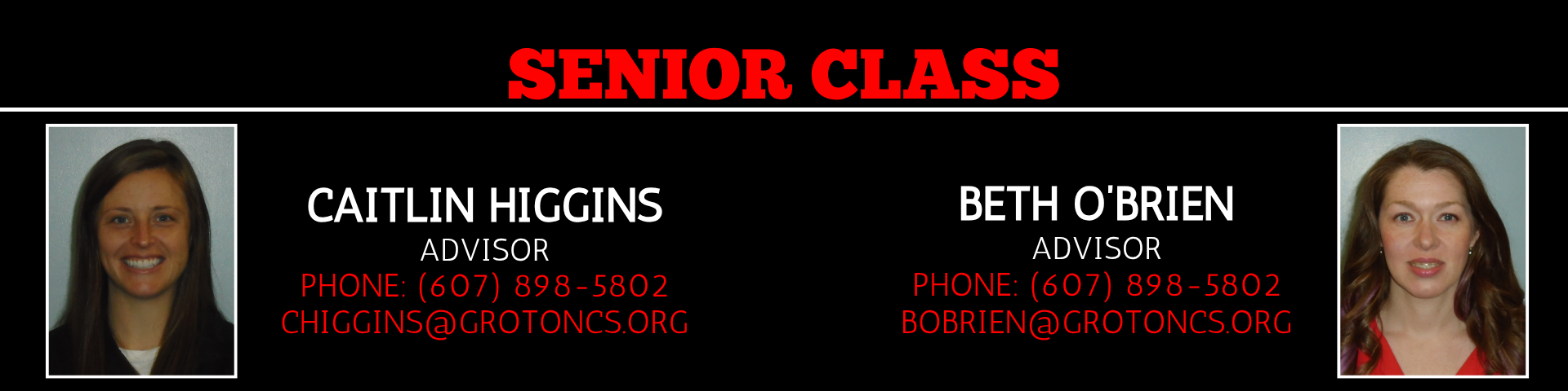 Senior Class Advisors Caitlin Higgins and Beth O'Brien