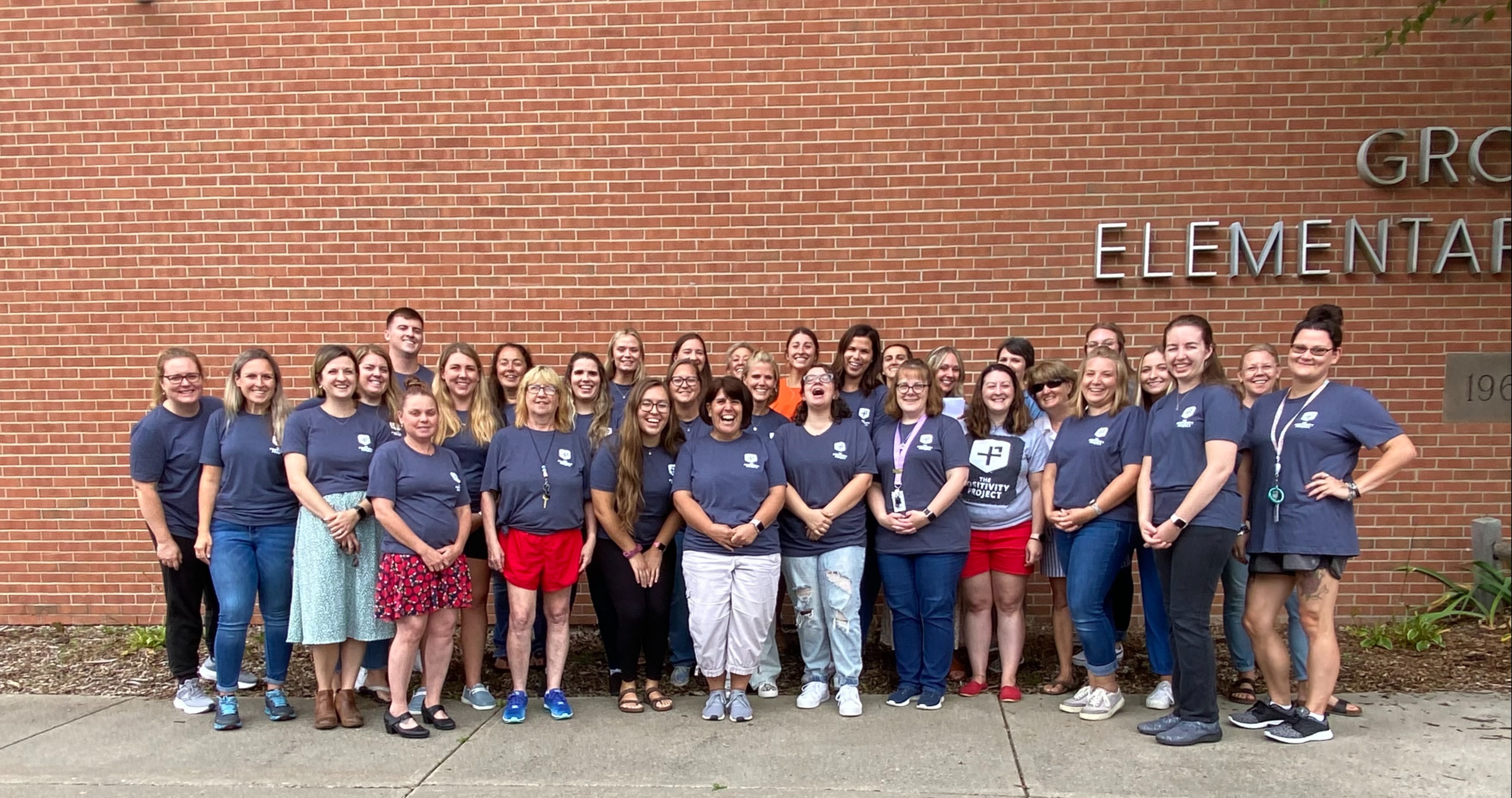 Staff in P2 shirts