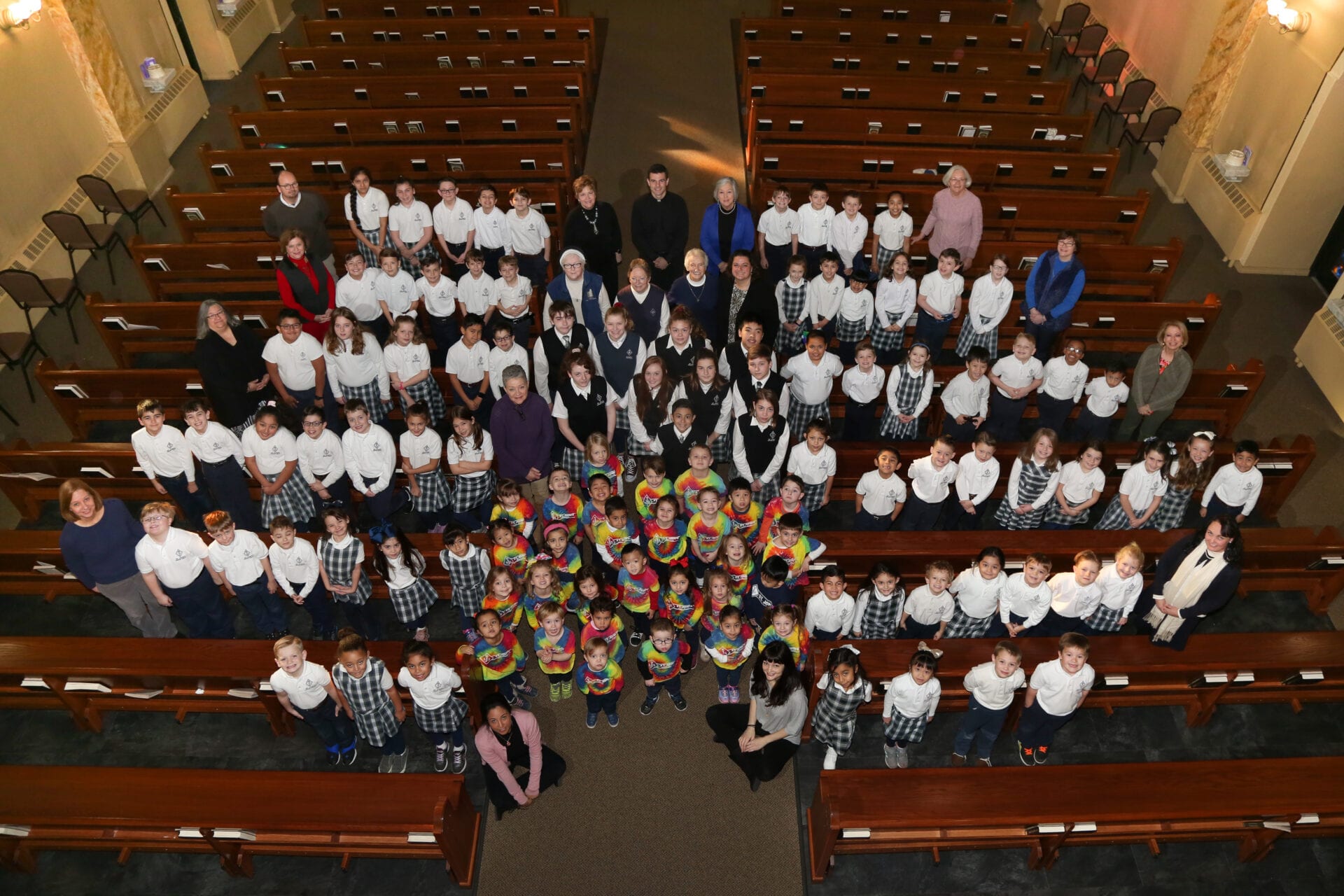 Students in church