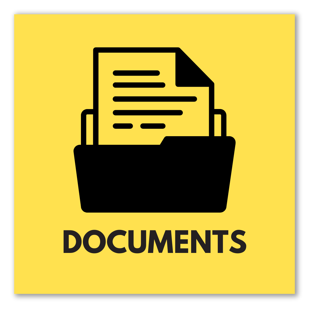 graphic with a photo of documents that says documents