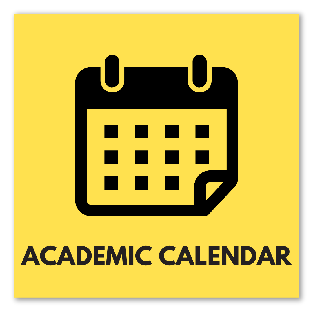 graphic that says academic calendar