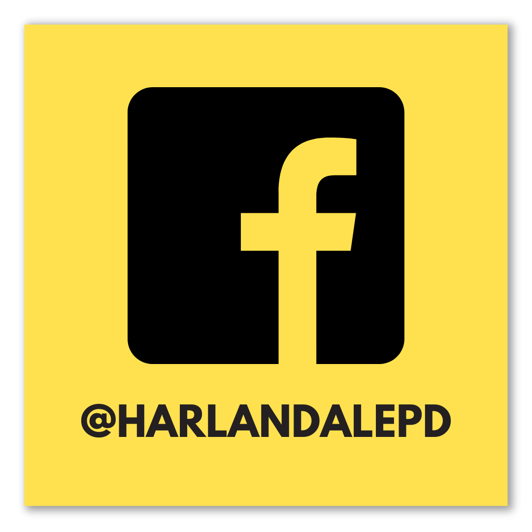 graphic that says @HarlandalePD