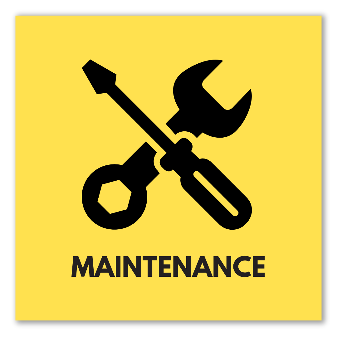 Graphic that says maintenance 