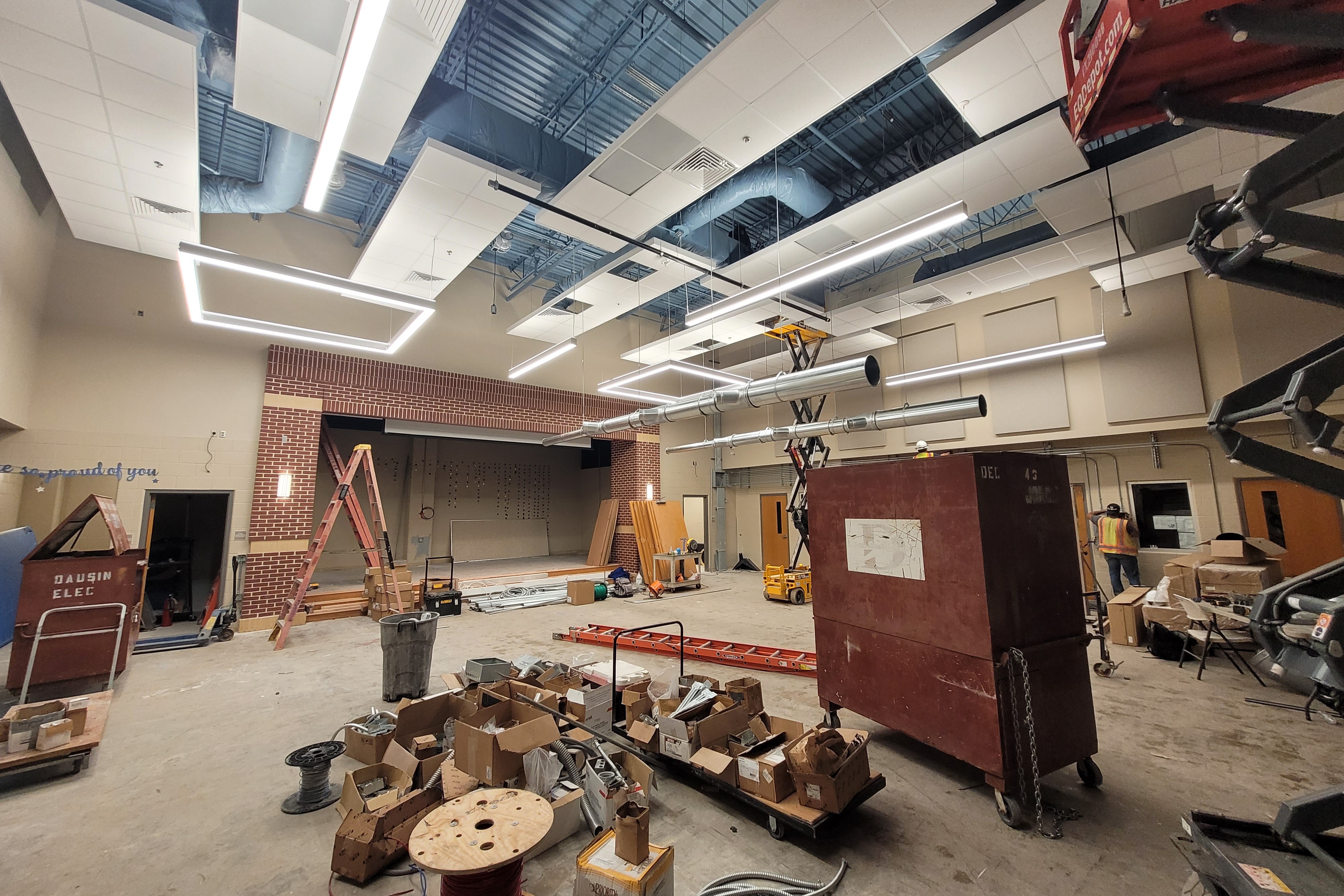 Carroll Bell Center CTE Building inside construction