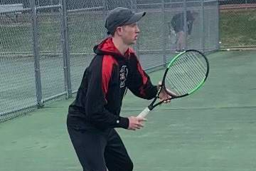 tennis player in a stance