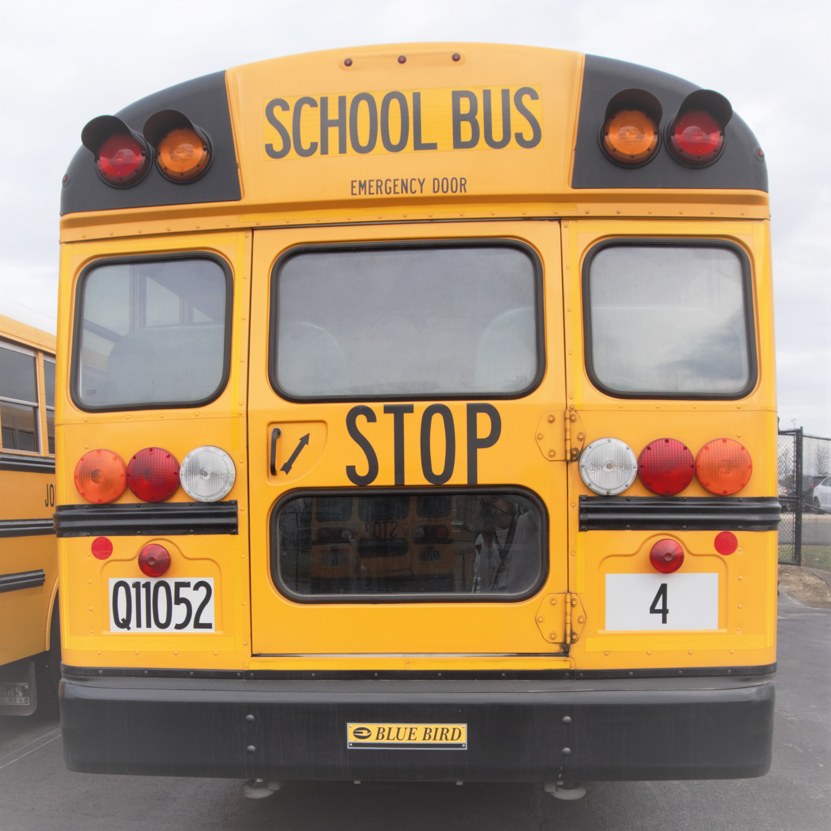 back of a school bus