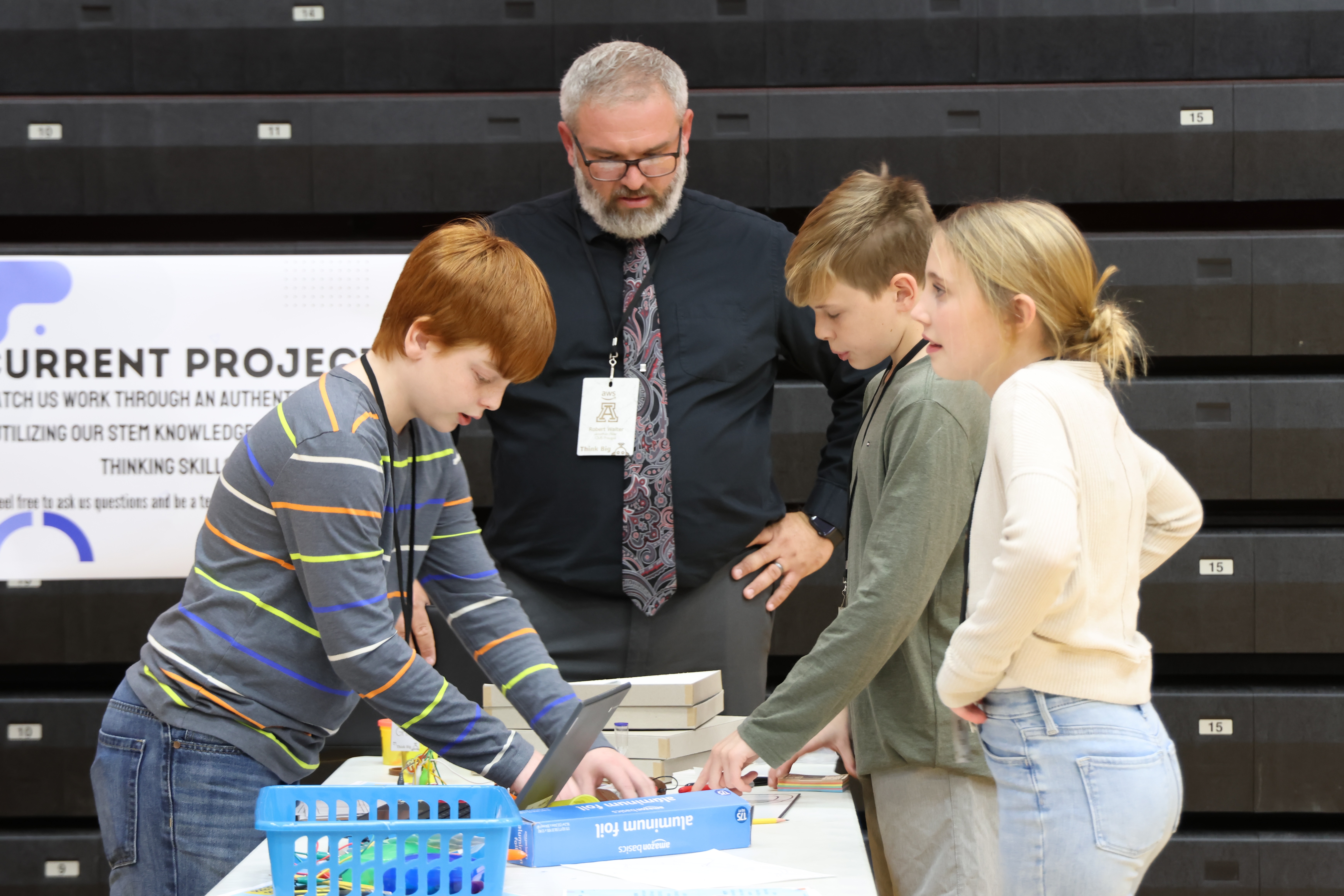 Principal Walter with CMS students