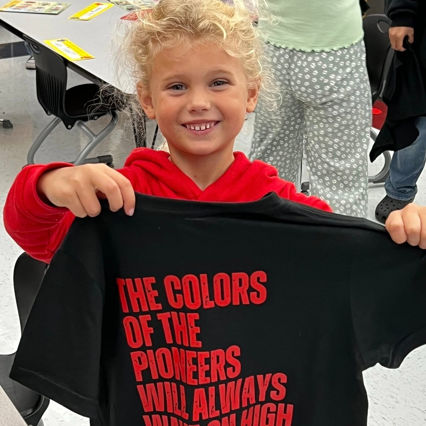 Student with shirt