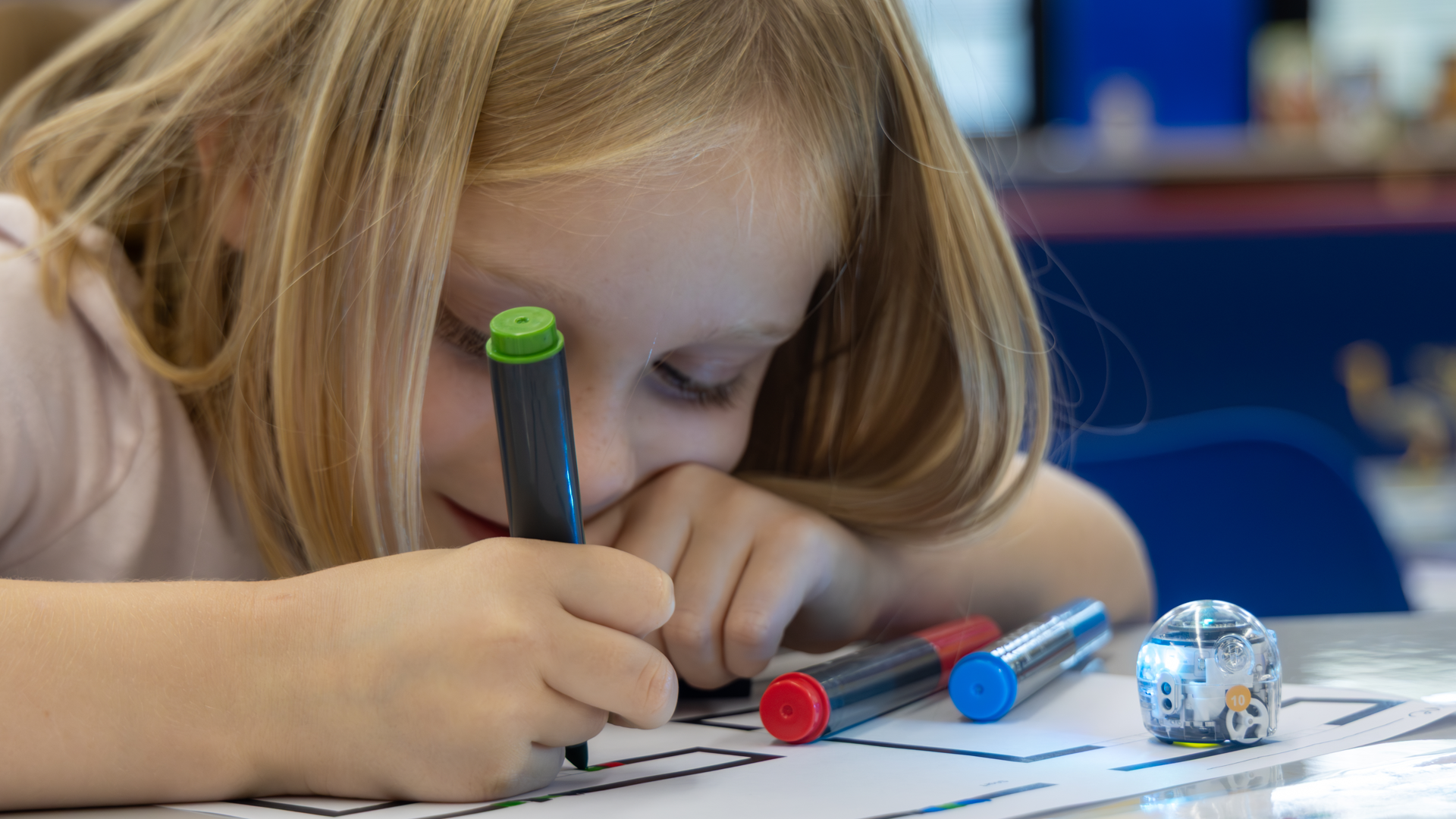 student working with STEM