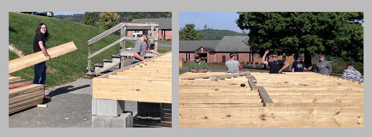 Building Trades Students building a home