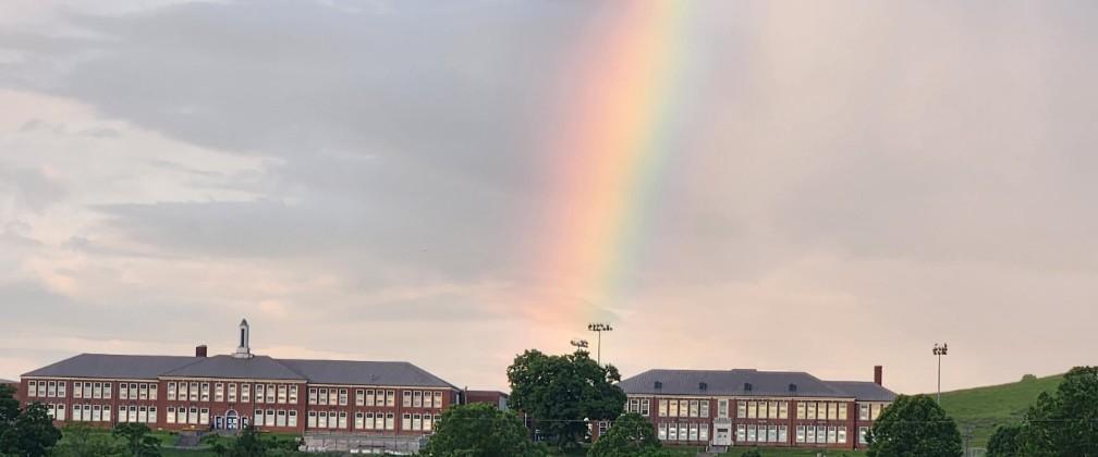 CHS and CES Building with Rainbow