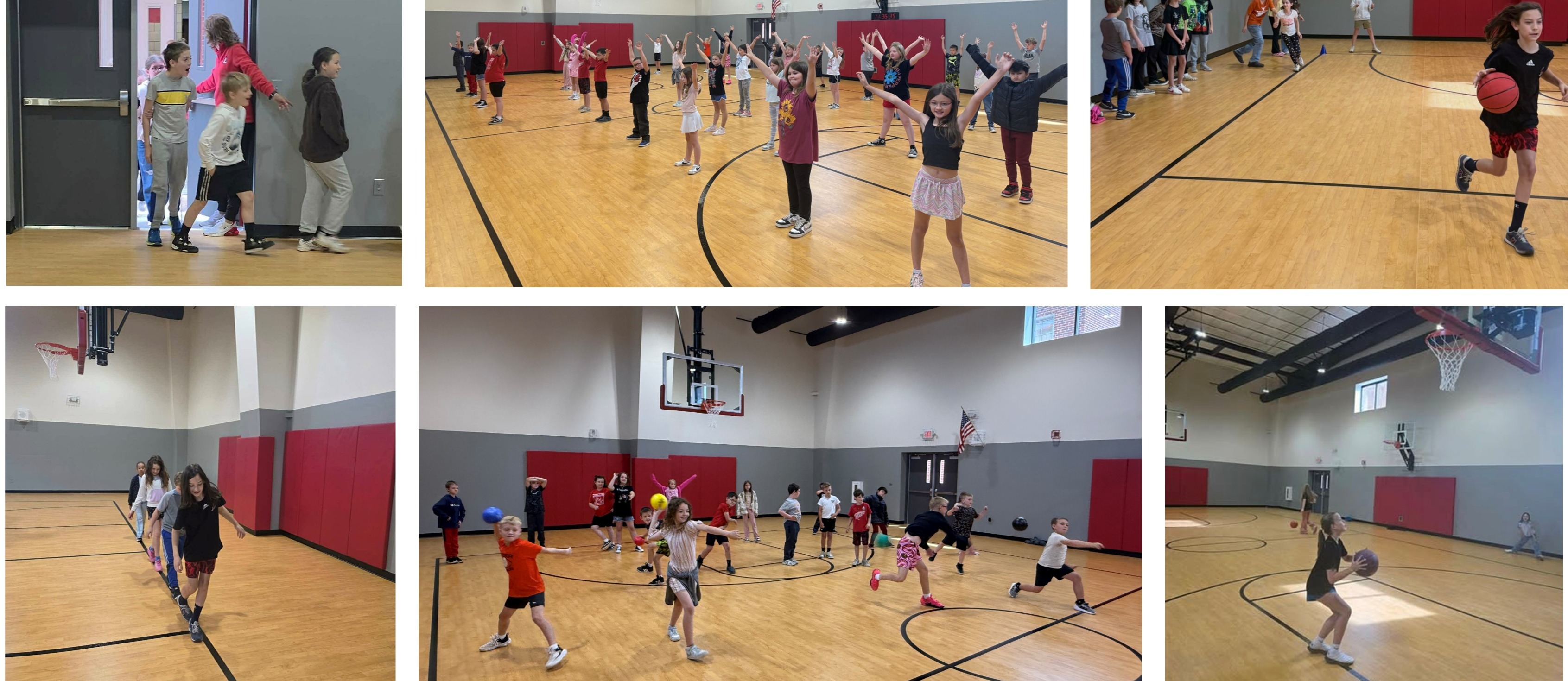 Students playing in LES New Gym
