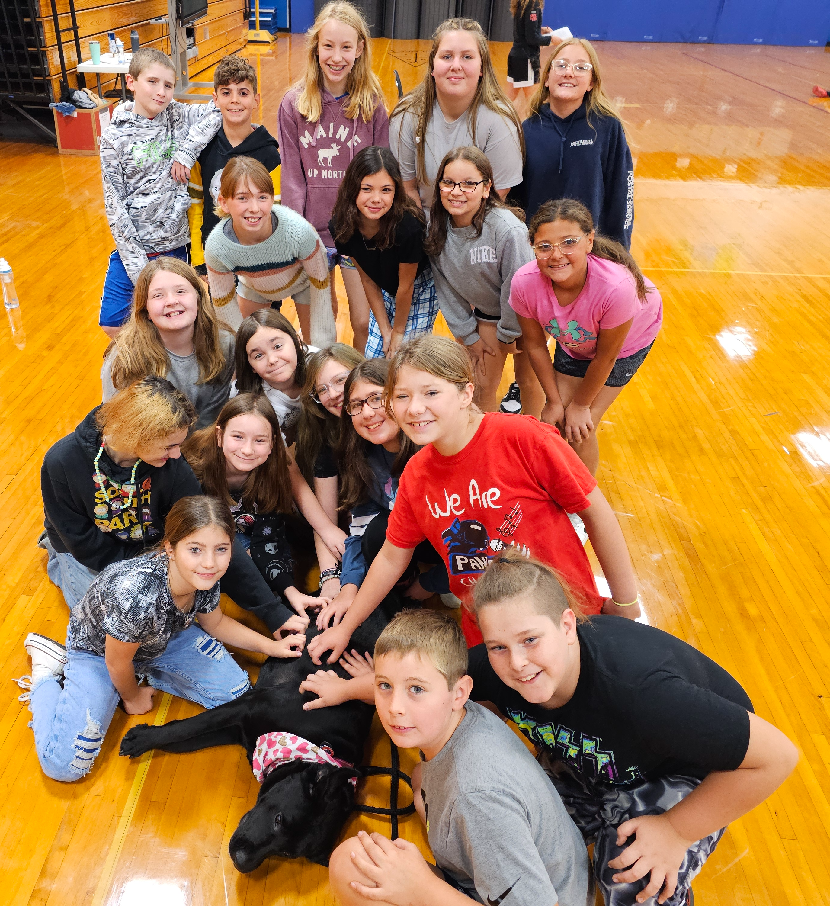 group of students with Bennie