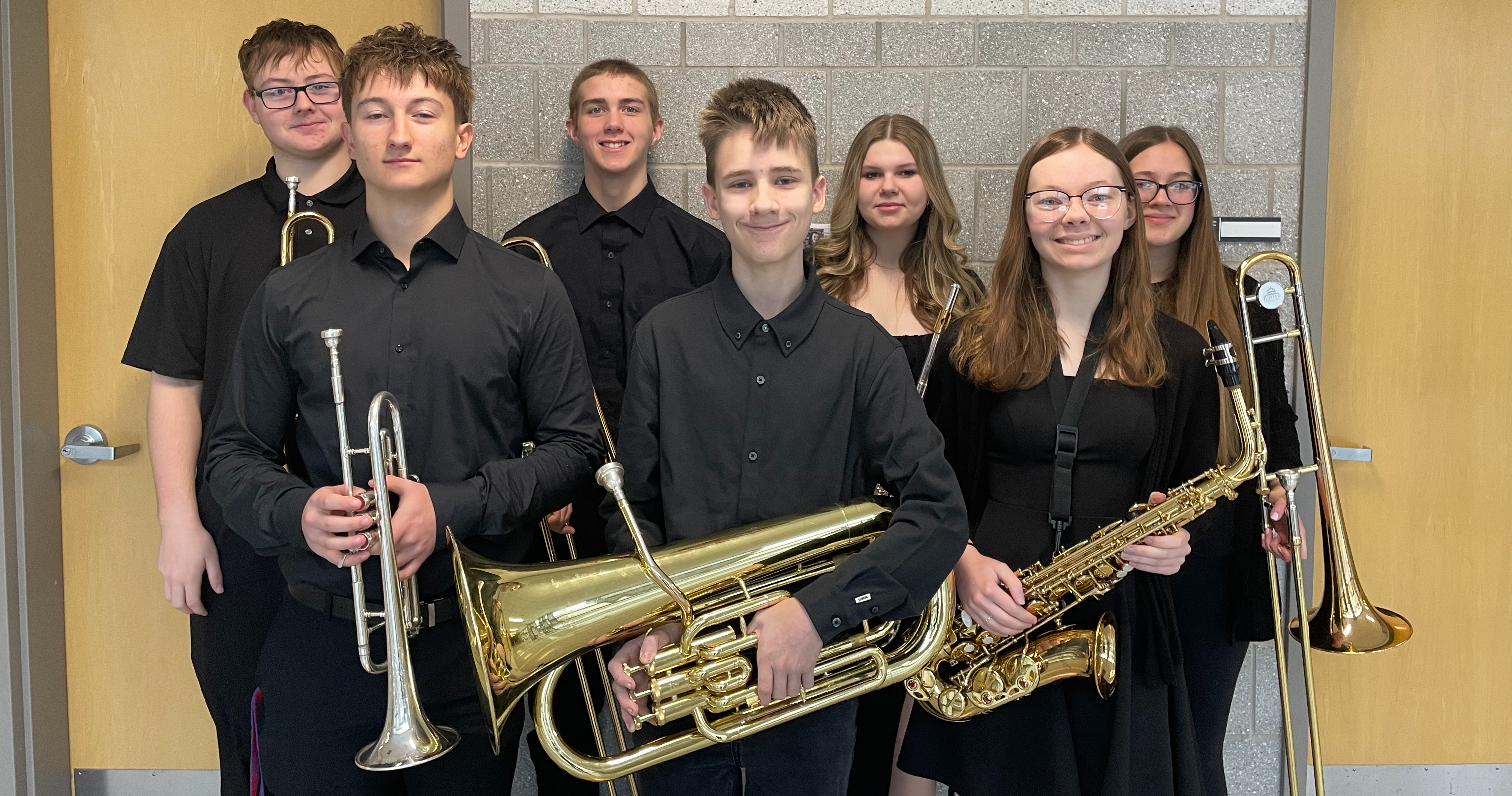 Picture of students dressed in black for all county