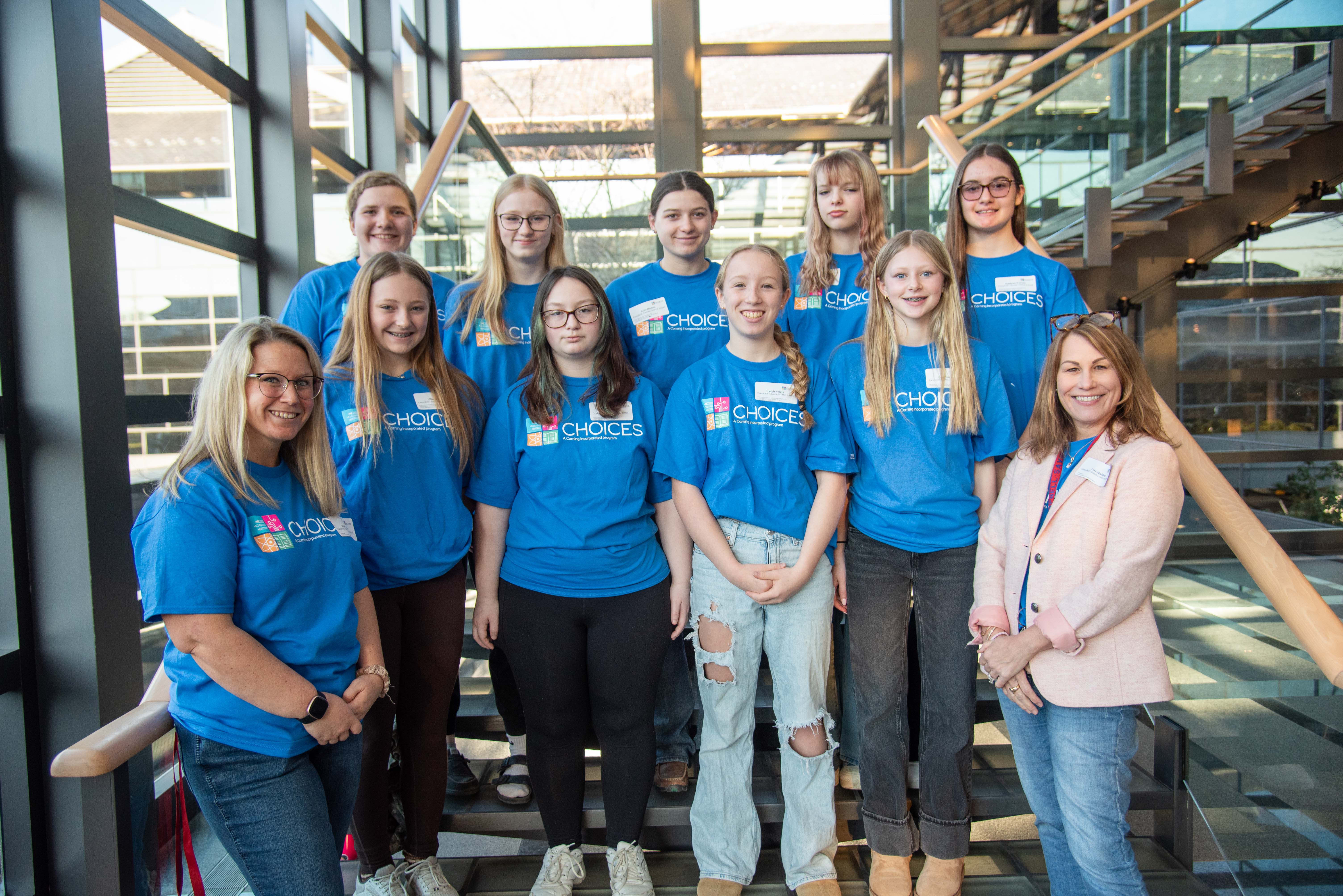 Group photo of students wearing Choices shirts