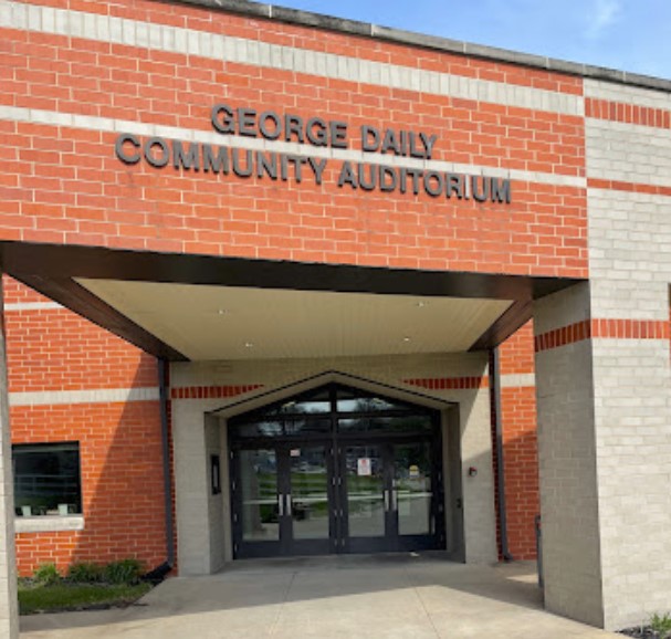 george daily auditorium entrance