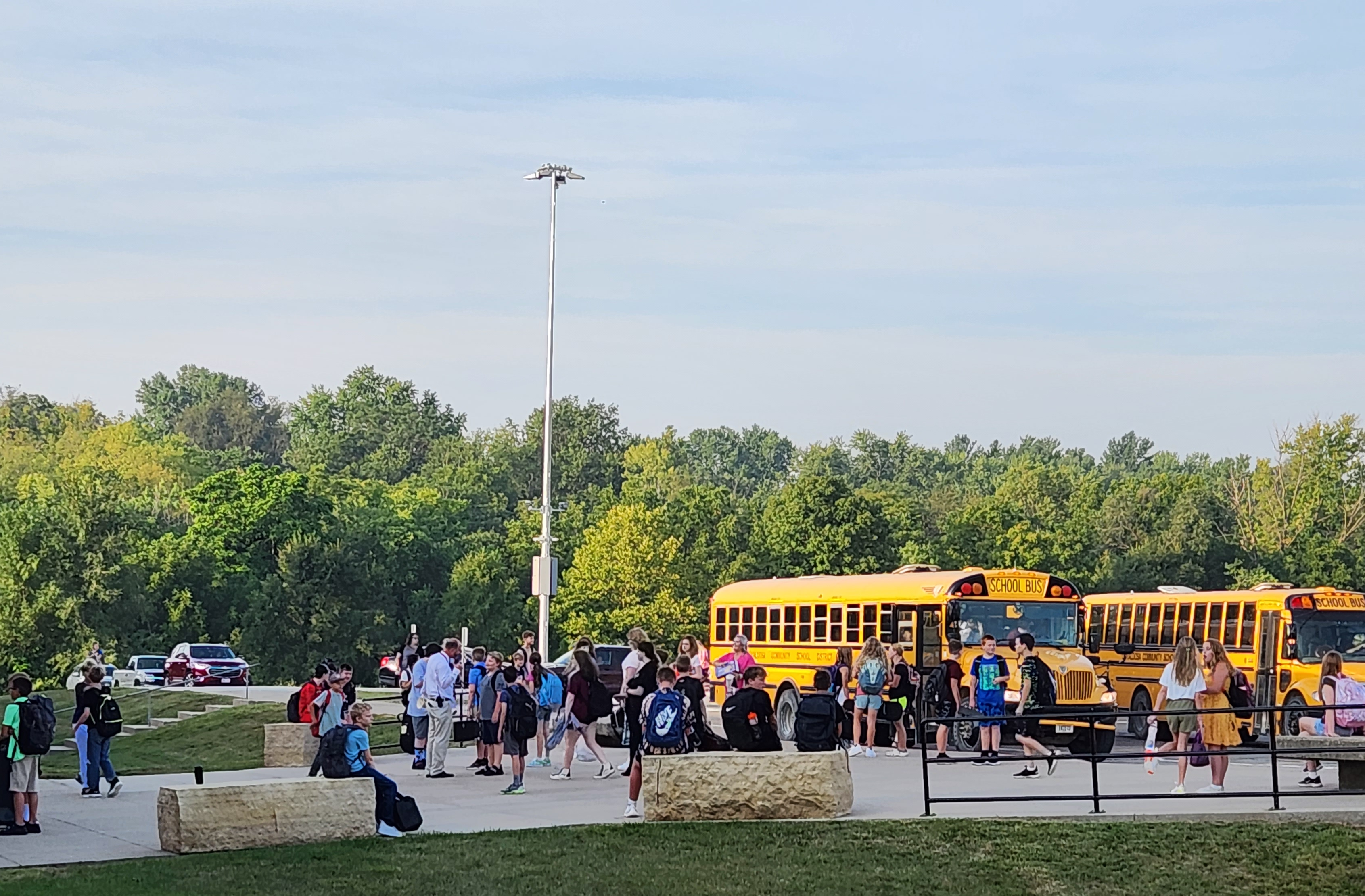students entering bus