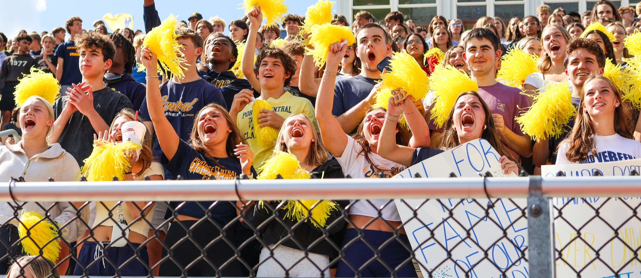 students cheering in a student section