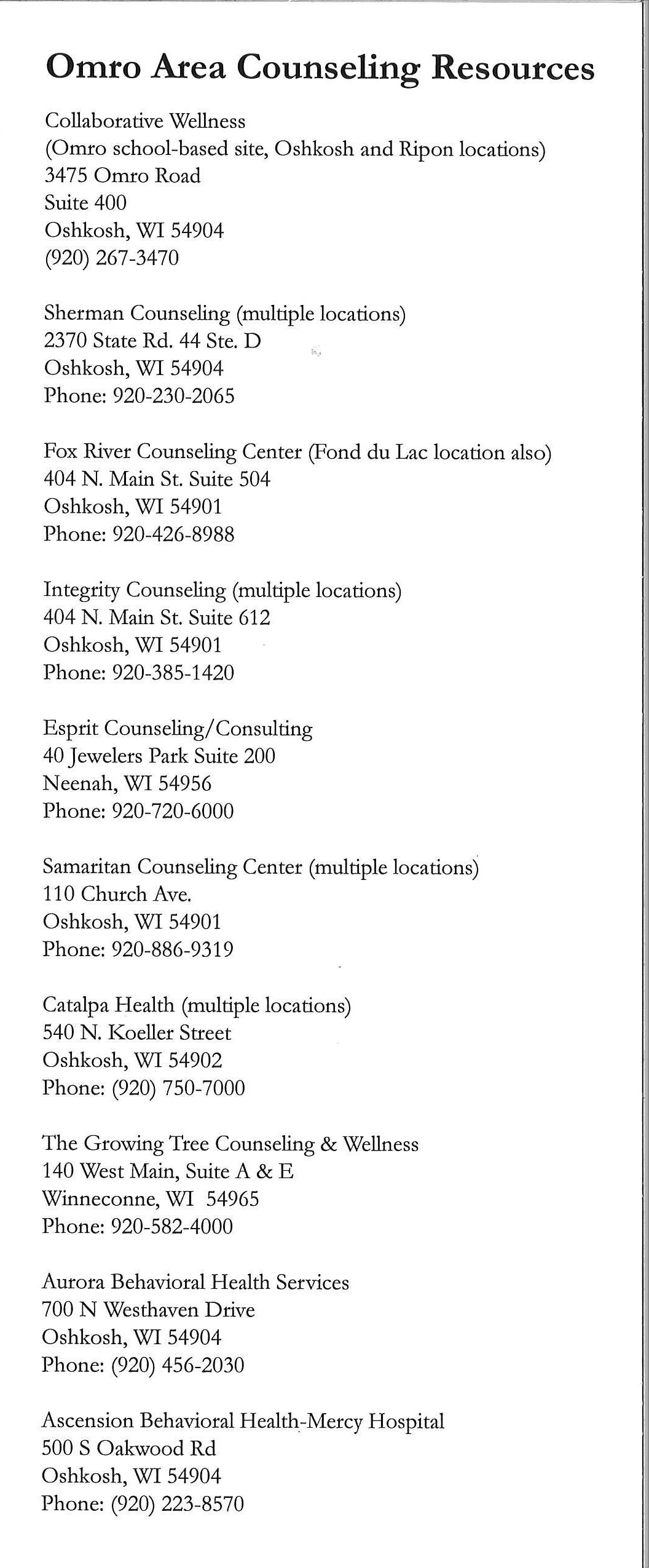 OmroNOW Program School District of Omro