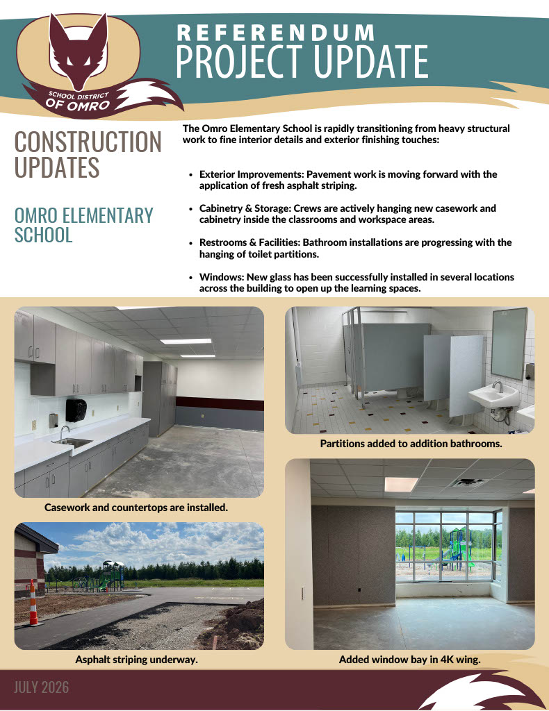 Graphic with four images of construction project updates.