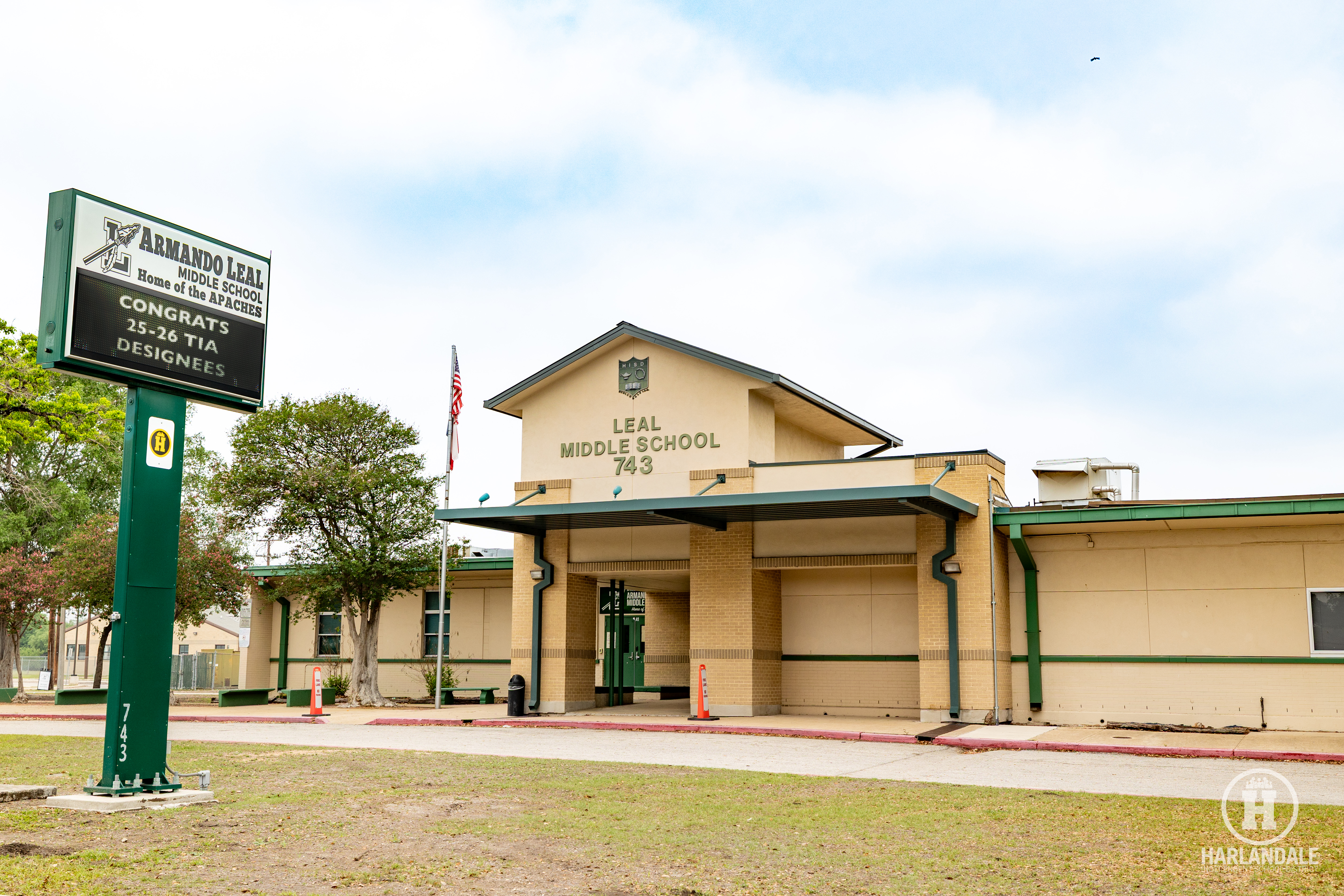 Leal Middle School- front of campus