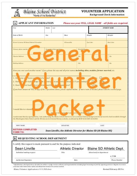 School Volunteer Packet