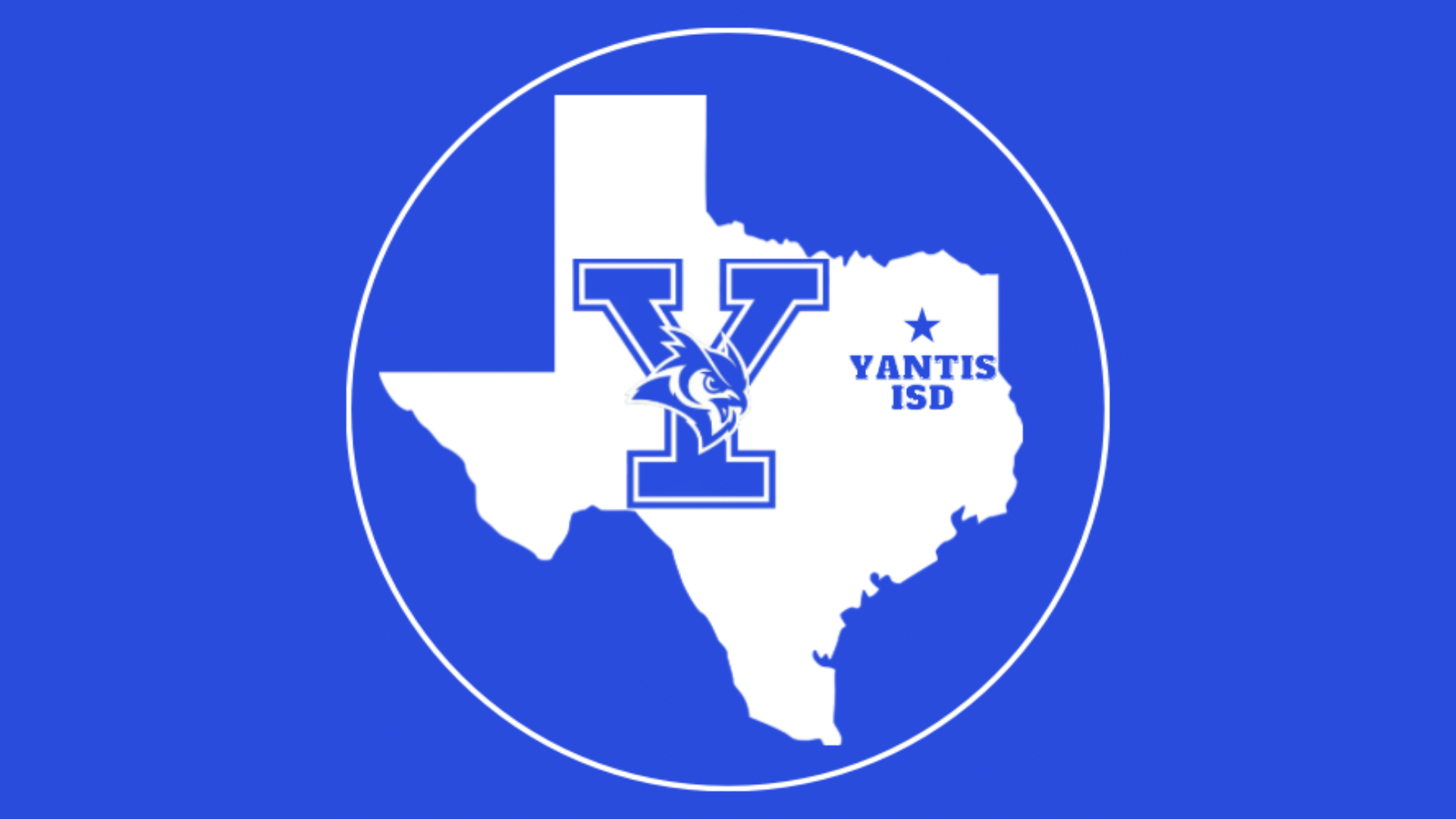 Texas with circle Y for Yantis ISD