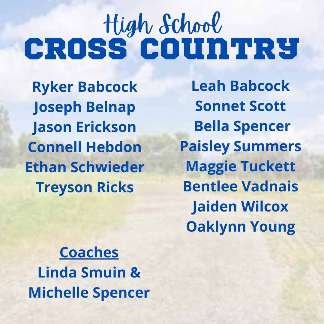 HS Cross Country Roster